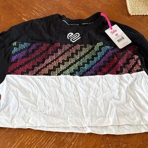 Justice Black and White Long Sleeve with Colorful Graphic